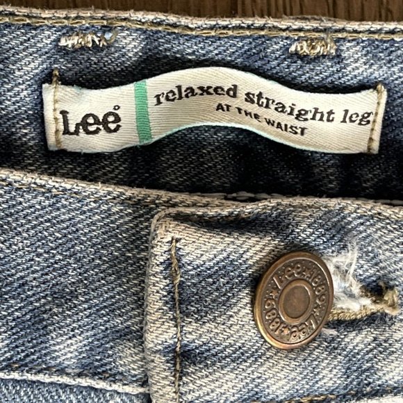 Lee Relaxed Jeans Womens 14 Medium Straight Leg Regular Blue jeans Denim - Picture 6 of 13